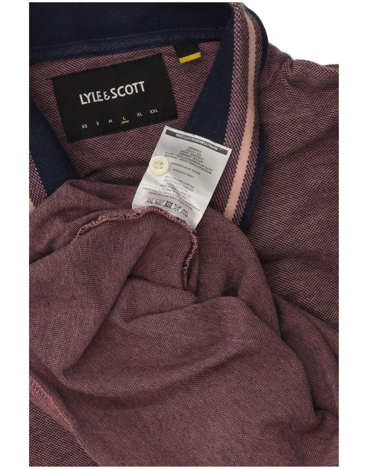 Tricou polo pentru bărbați Lyle & Scott, bumbac roz mare