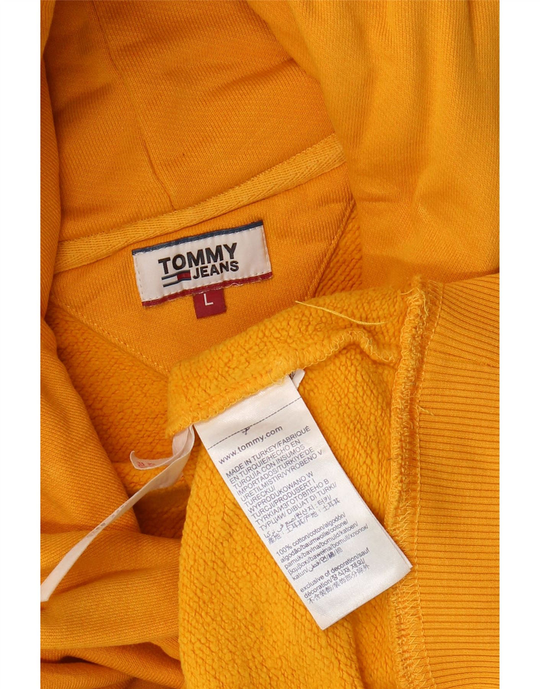 TOMMY HILFIGER Pulover supradimensionat cu glugă pentru femei, UK 16, mare, galben