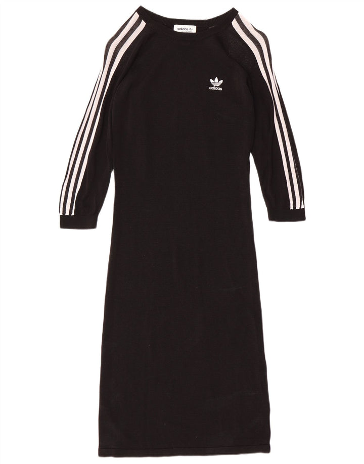 Rochie ADIDAS cu mâneci 3/4 pentru femei UK 14 Medium Black Rayon