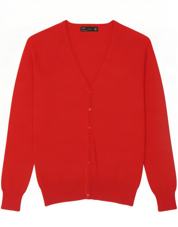 Pulover cardigan pentru femei Zara UK 18 XL bumbac roșu