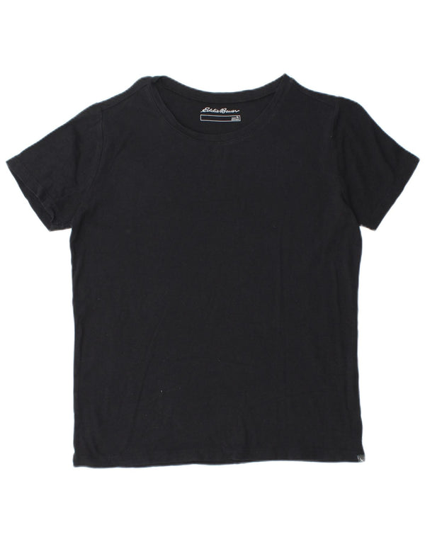 EDDIE BAUER Womens T-Shirt Top UK 18 XL Black Cotton