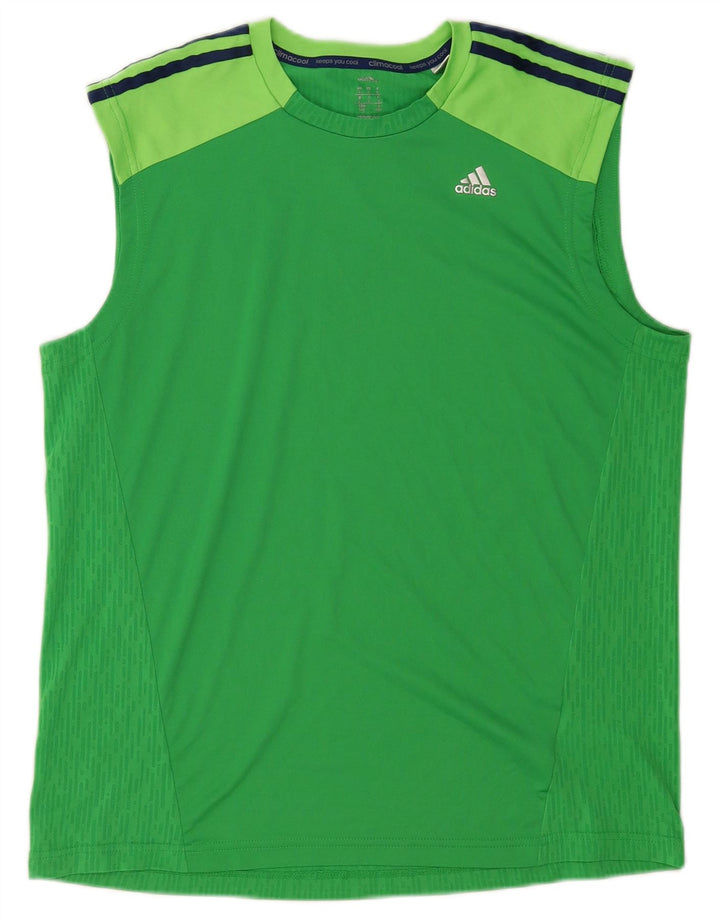 Vest Top Climacool Adidas pentru bărbați, mare, verde, poliester color bloc