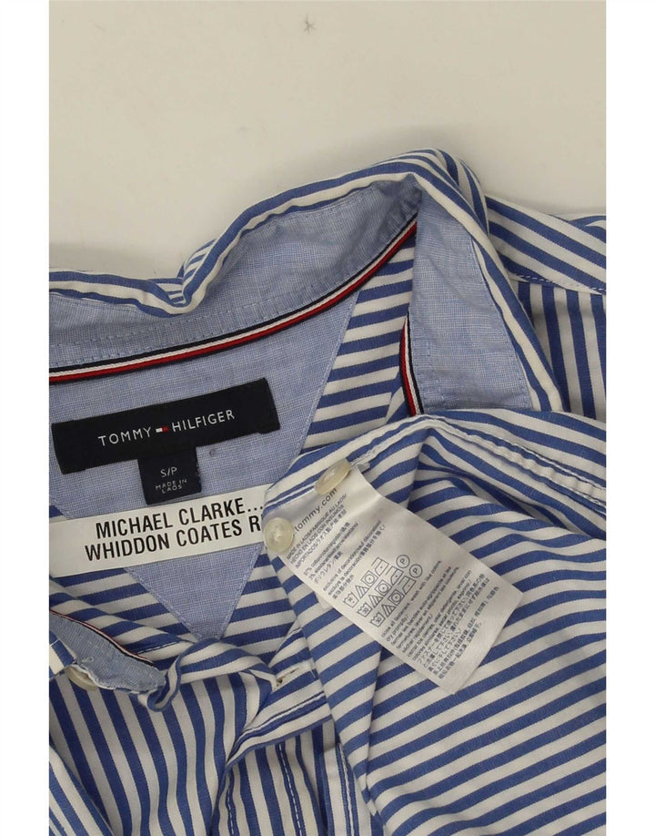 Cămașă pentru bărbați Tommy Hilfiger, bumbac cu dungi albastre mici