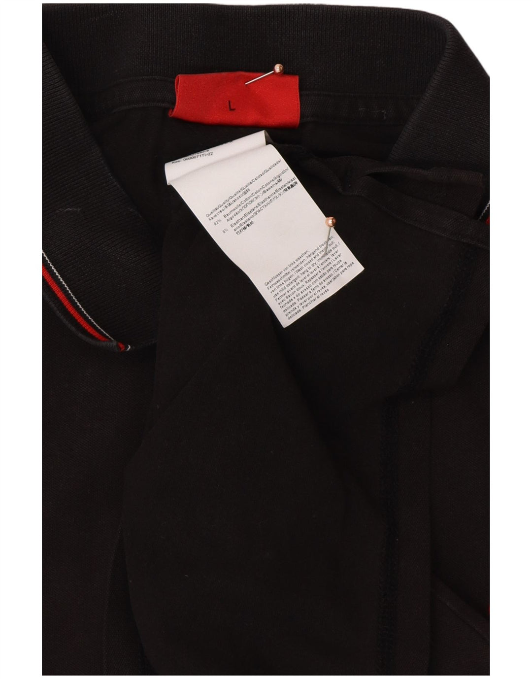Tricou polo HUGO BOSS pentru bărbați, bumbac negru mare