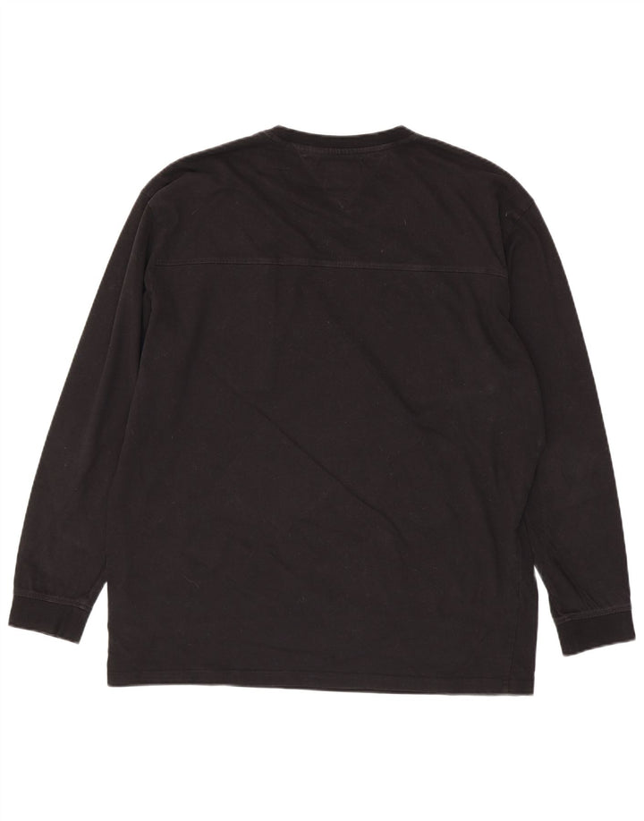 TOMMY HILFIGER Top grafic pentru bărbați cu mânecă lungă XL bumbac negru