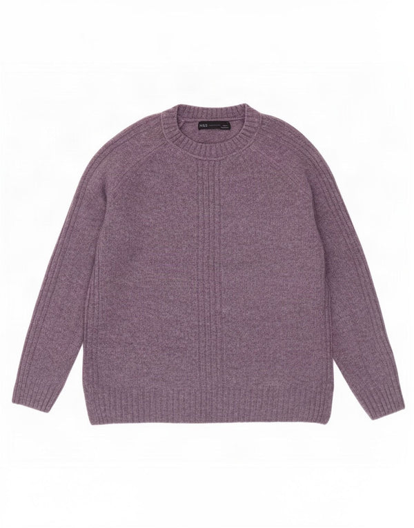 Pulover pentru femei Marks & Spencer cu decolteu rotund UK 10 mic violet acrilic