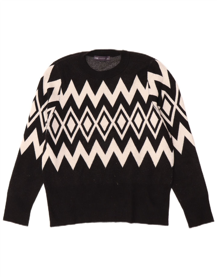 Pulover pentru femei Marks & Spencer cu decolteu triplu UK 14 Medium Negru