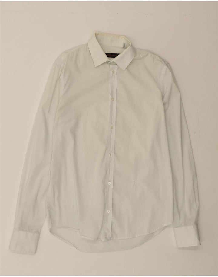 TRUSSARDI Mens Shirt Size 39 Medium White Vintage Trussardi and Second-Hand Trussardi from Messina Hembry 