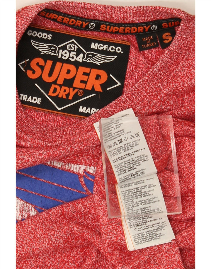 Tricou grafic pentru bărbați Superdry Top mic, roșu, bumbac cu pete