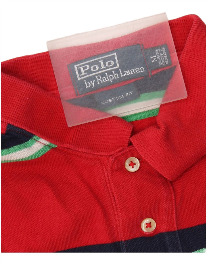 Polo Ralph Lauren pentru bărbați, personalizat, din bumbac cu dungi roșii