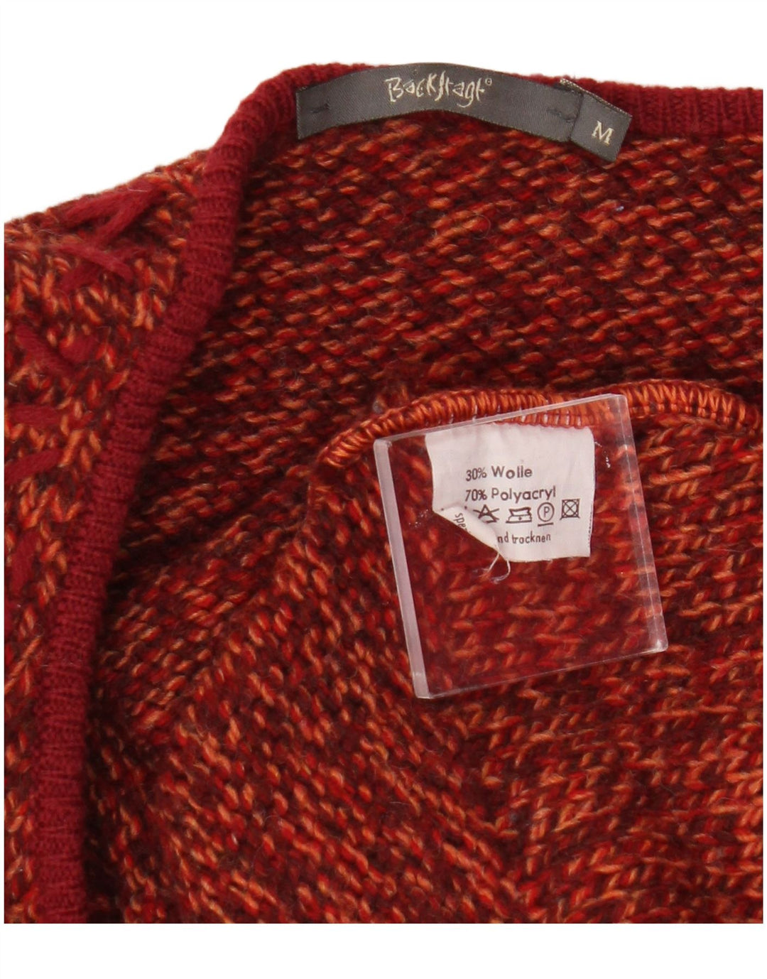 Pulover cardigan pentru femei în culise UK 14 portocaliu mediu cu pete din poliacrilic