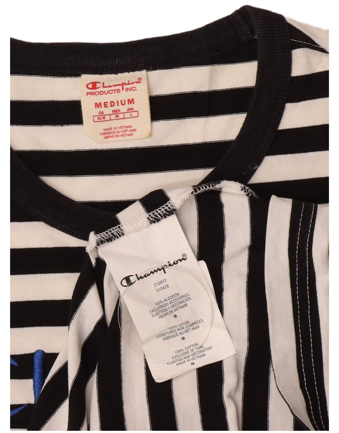 Tricou grafic pentru bărbați Champion Top Mediu Negru, Bumbac cu dungi
