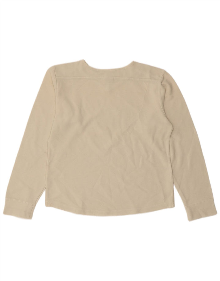 Crop Top pentru femei NIKE cu mânecă lungă UK 10/12 mediu bumbac alb