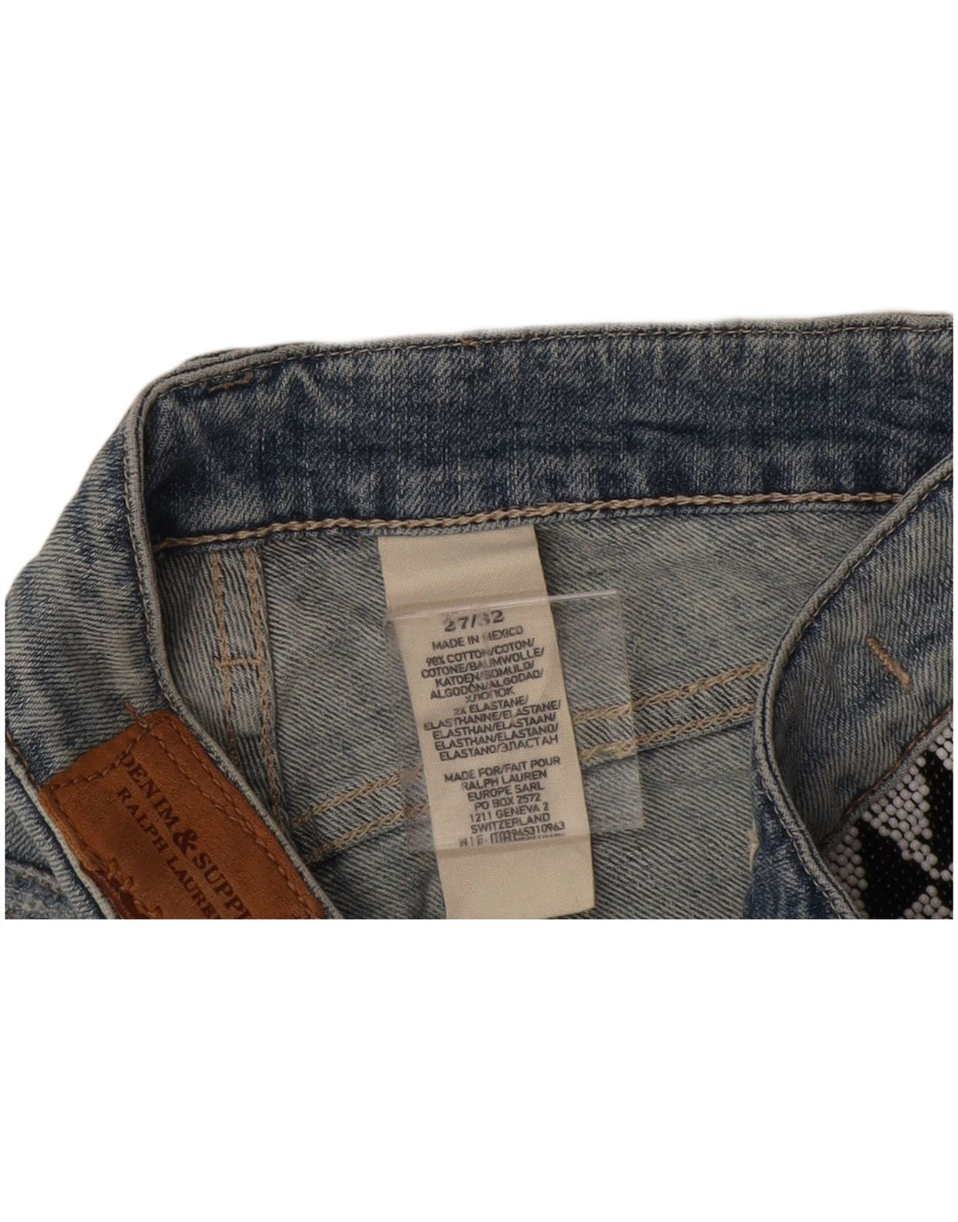 Blugi slim pentru femei RALPH LAUREN W27 L28 bumbac albastru