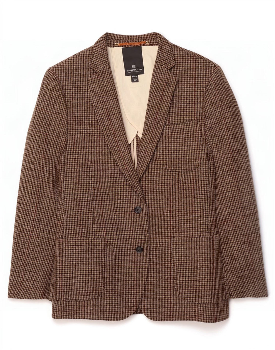 Jachetă pentru bărbați Scotch & Soda, cu 2 nasturi, IT 52 XL, lână maro cu picior de gală