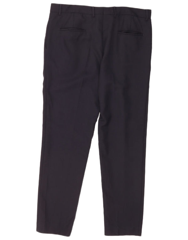Pantaloni de costum pentru bărbați Hugo Boss UK 54 2XL W38 L32 bleumarin Poliester