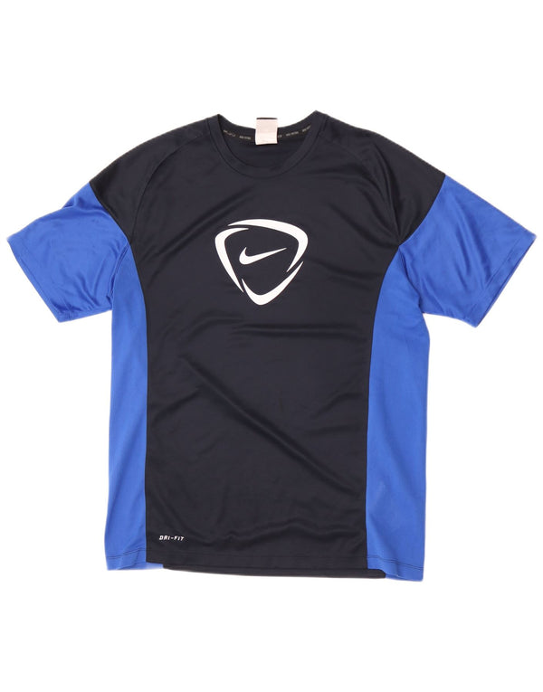 Tricou grafic Nike Dri Fit pentru bărbați Top mare, albastru bleumarin, poliester color bloc