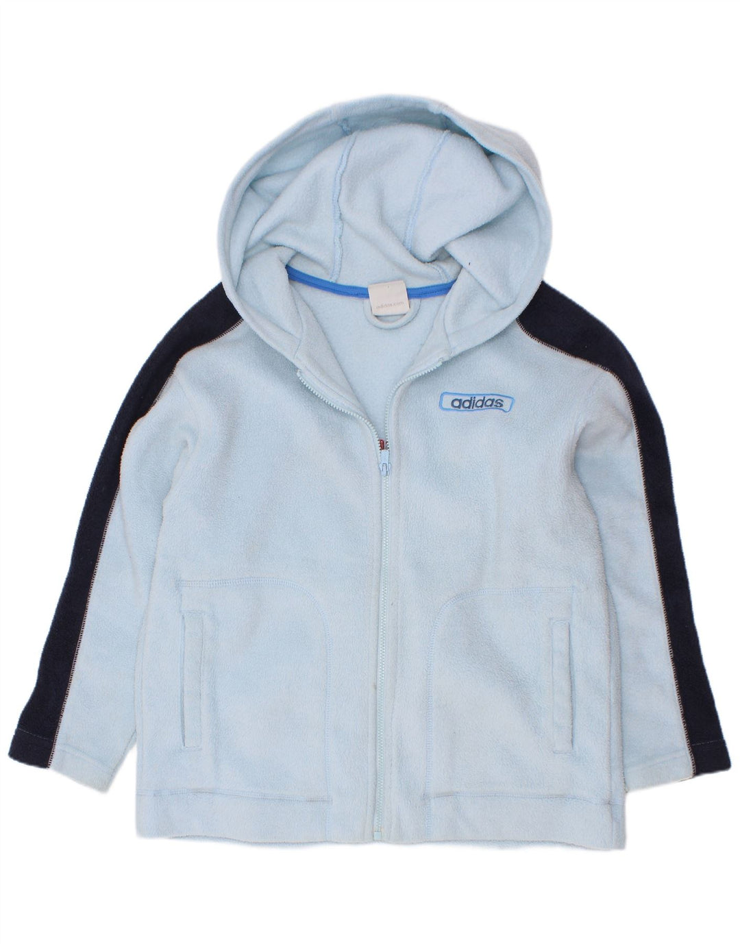 Jachetă fleece grafică Adidas pentru băieți 7-8 ani, albastru, poliester