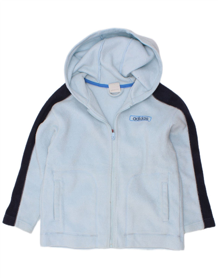 Jachetă fleece grafică Adidas pentru băieți 7-8 ani, albastru, poliester
