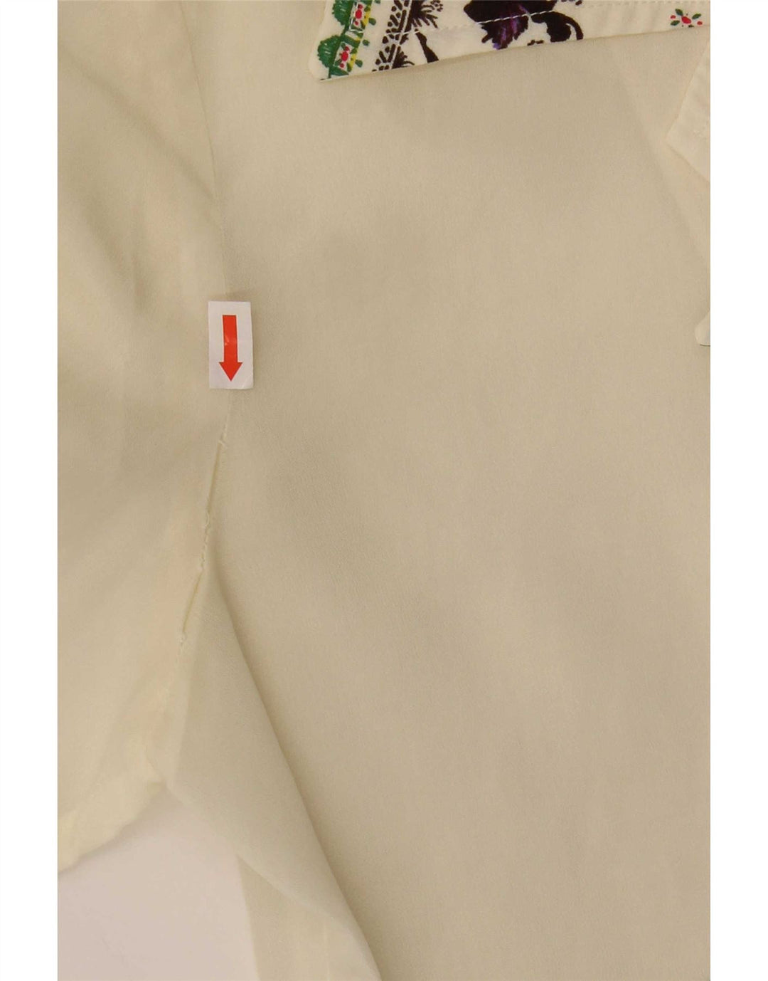 Bluză cămașă transparentă vintage pentru femei IT 44 Medium Off White Floral
