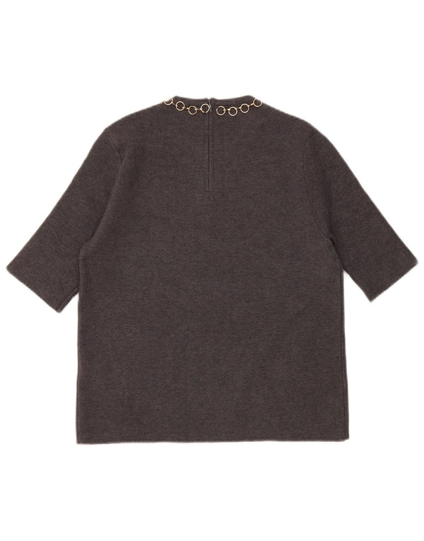 Bluză Crop Top Femei Zara UK 10 Small Gri Viscose