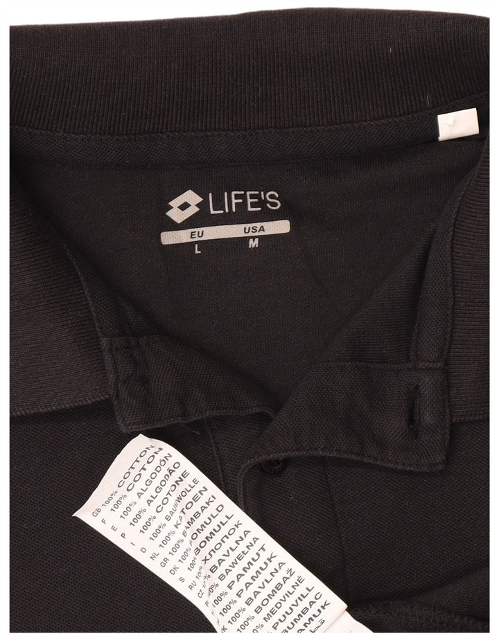 Tricou polo pentru bărbați Lotto, mare, negru, bumbac