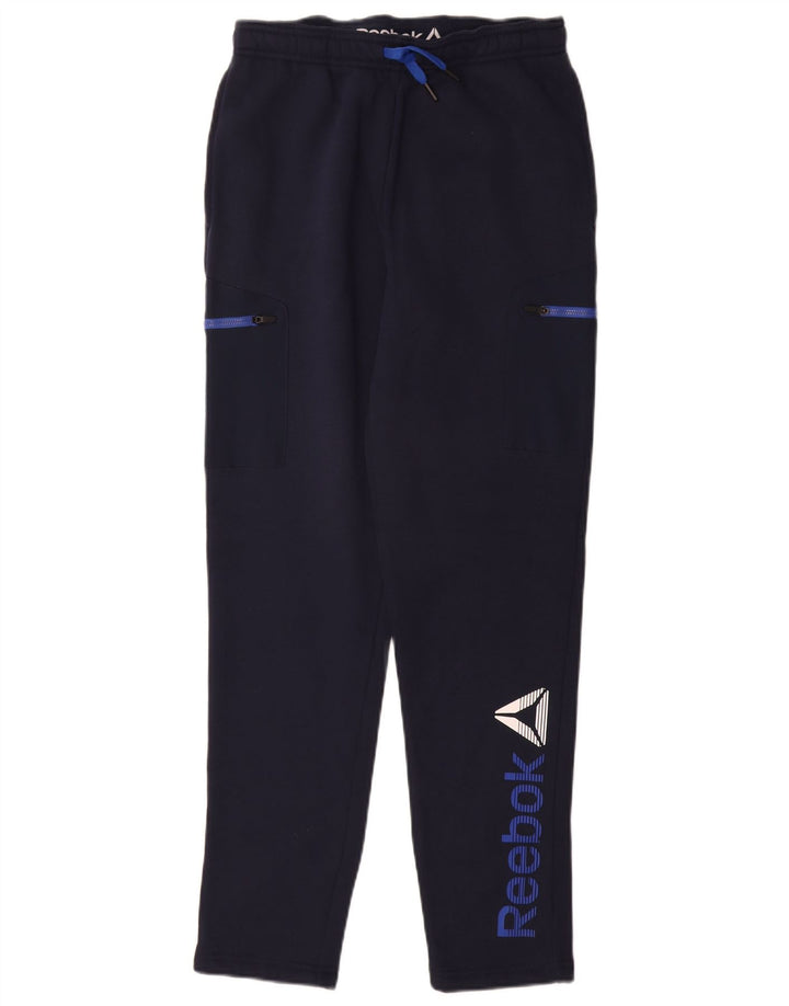 REEBOK Pantaloni de trening grafic pentru baieti 15-16 ani 2XL bumbac bleumarin