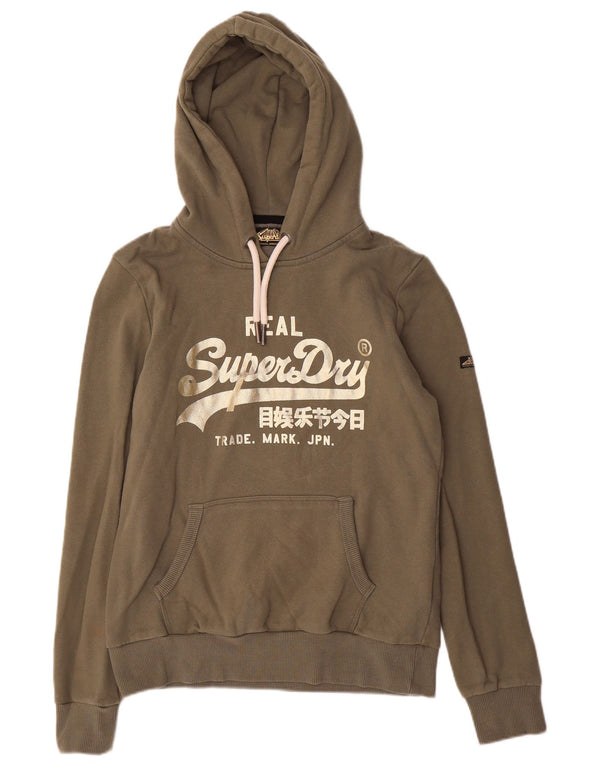 Pulover supradimensionat cu glugă Superdry pentru femei UK 10 Bumbac kaki mic