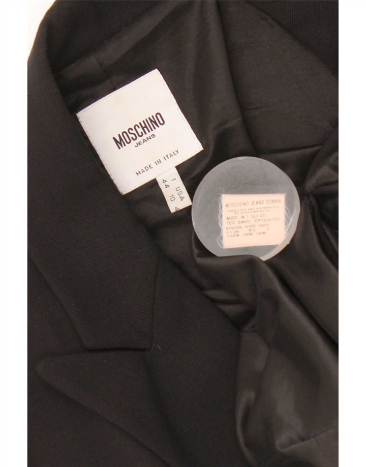 Sacou Moschino pentru femei cu 1 nasture, UK 14 Poliester mediu negru