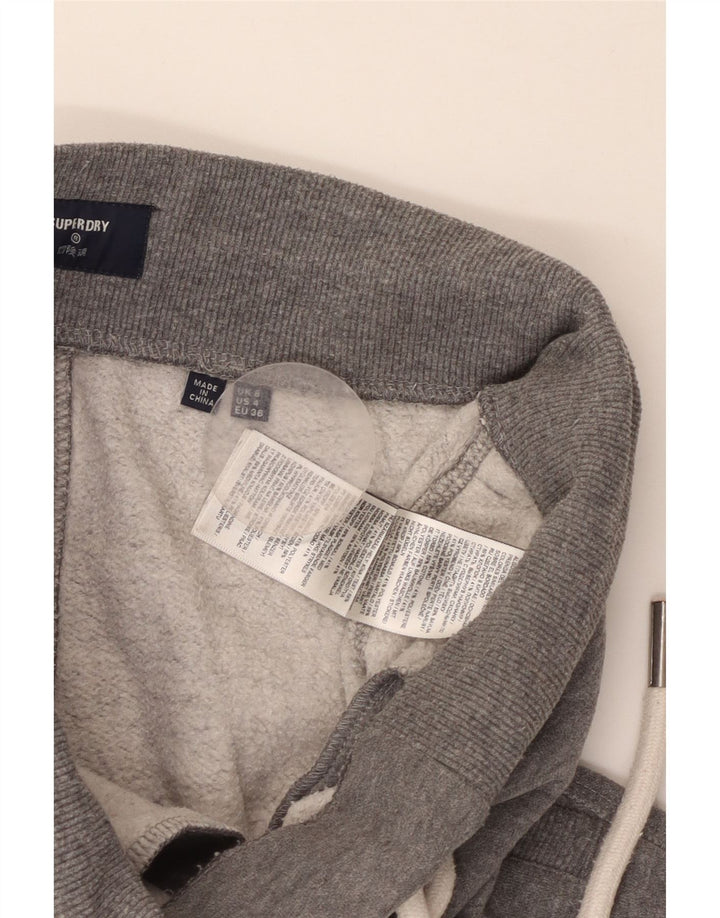 SUPERDRY Pantaloni de trening grafic pentru femei Pantaloni de jogging UK 8 Small Gri Flecked