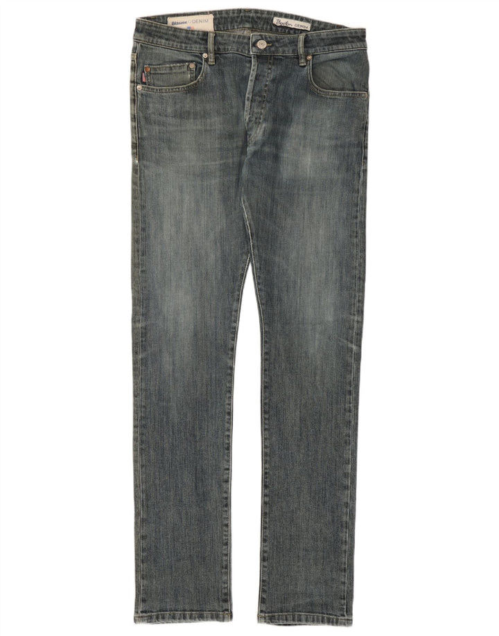Blugi Blauer pentru bărbați subțiri W34 L34 Bumbac albastru