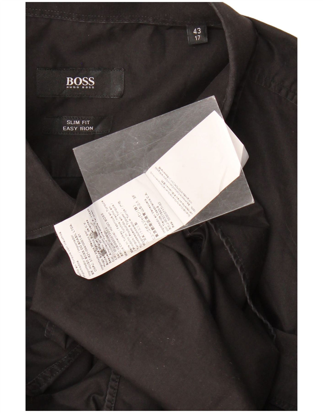 Cămașă pentru bărbați HUGO BOSS Slim Fit Mărimea 43 17 XL Bumbac negru