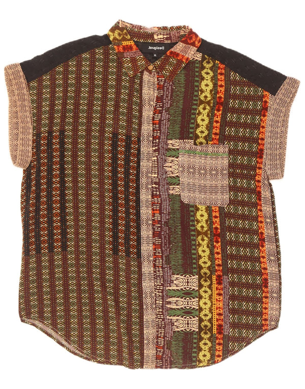 Cămașă cu mânecă scurtă pentru femei Desigual UK 18 XL, viscoză florală multicoloră