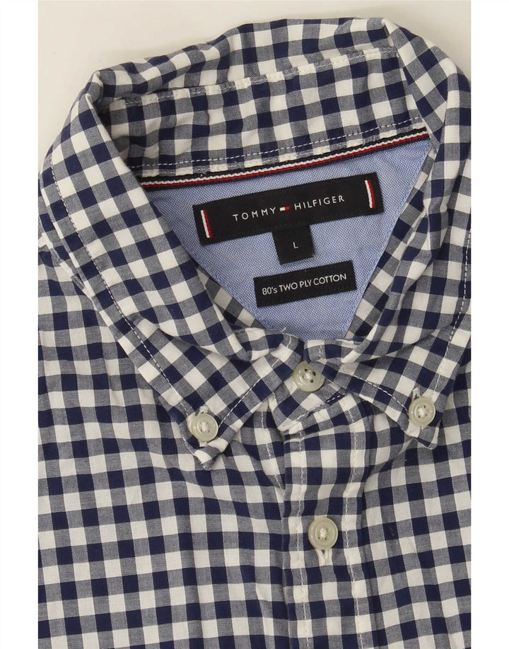 Cămașă pentru bărbați Tommy Hilfiger, mare, albastru marin, din bumbac