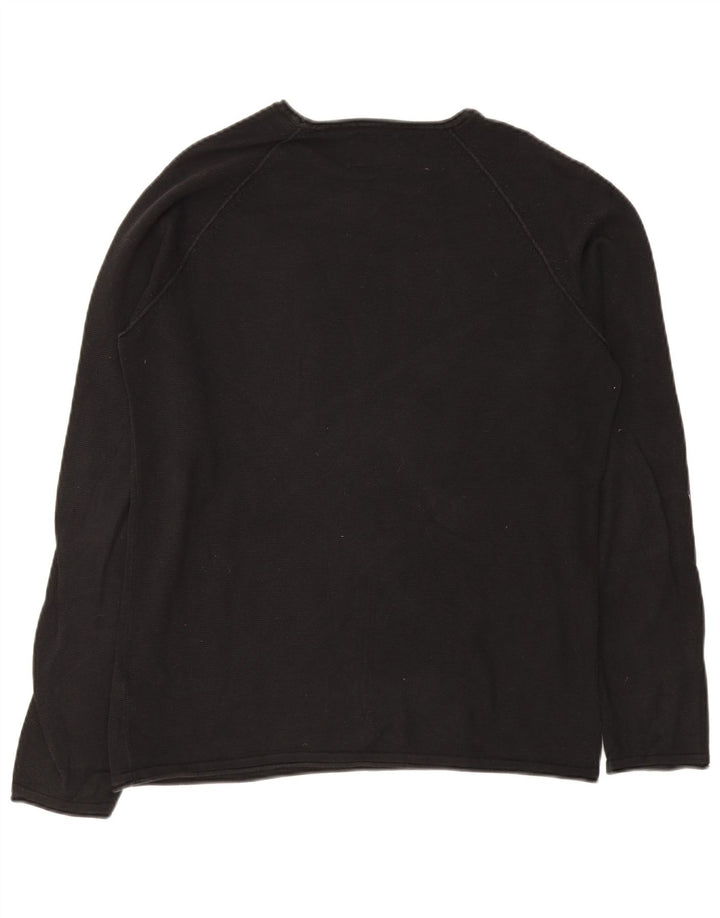 Pulover Jack & Jones pentru bărbați, cu gât crew, bumbac mare, negru
