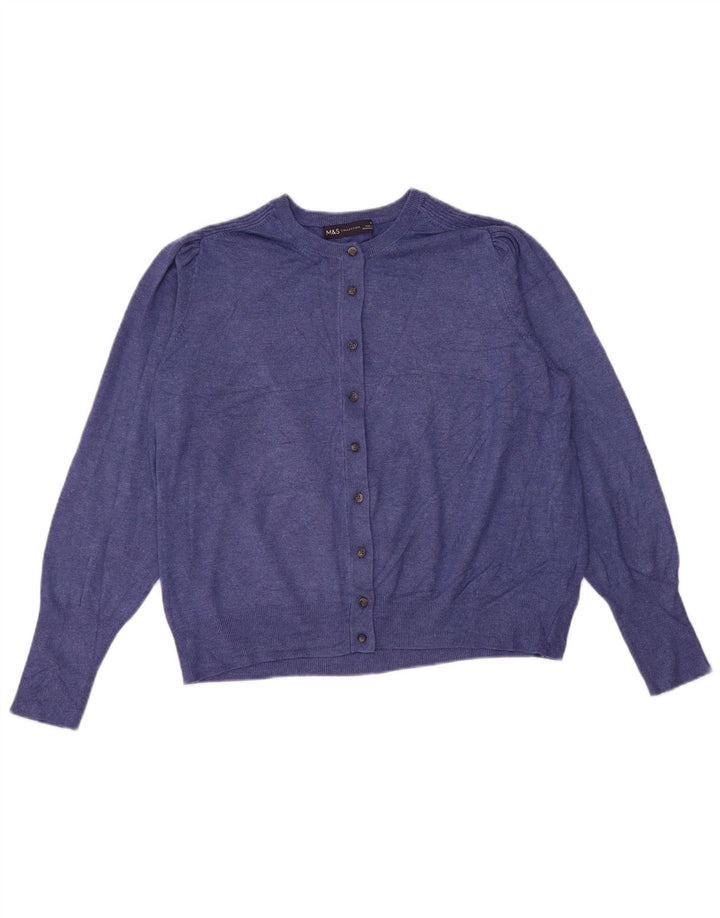 Pulover cardigan pentru femei Marks & Spencer UK 16 mare, albastru, viscoză