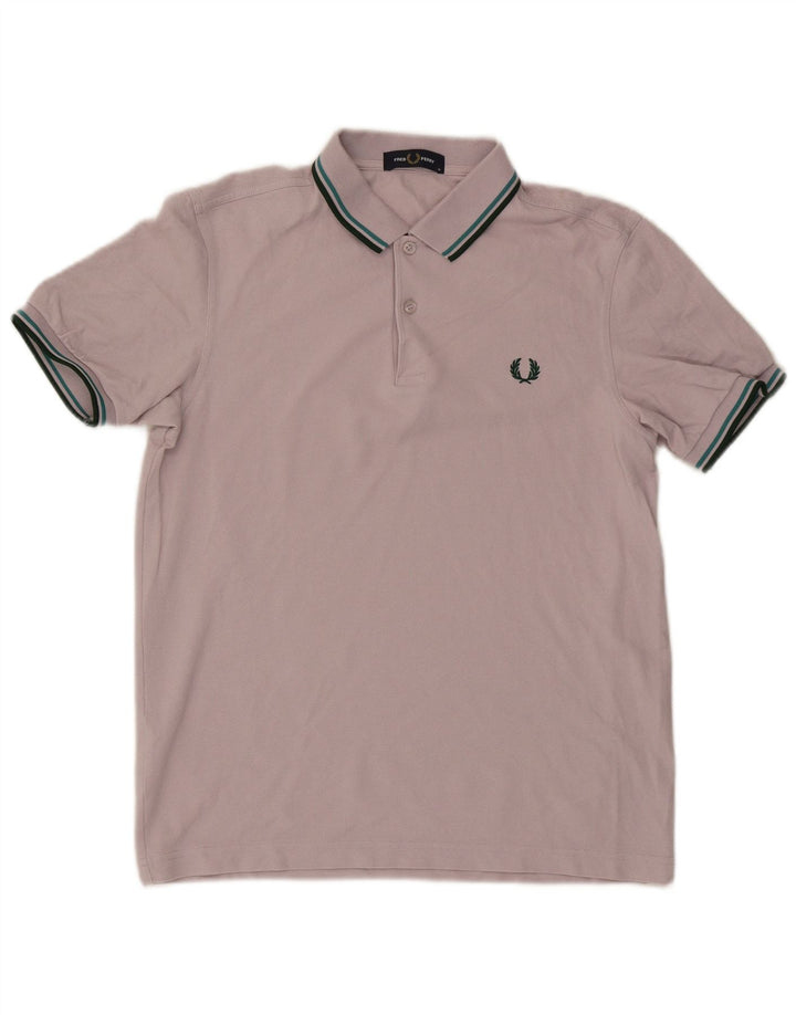 Cămașă polo Fred Perry pentru bărbați, bumbac cu dungi roz mediu
