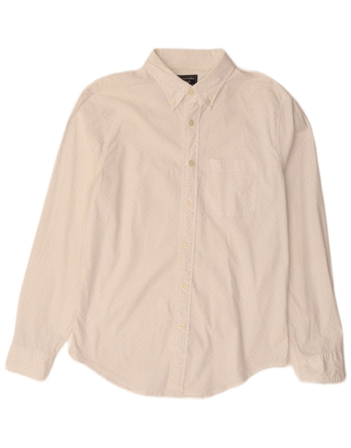 Cămașă pentru bărbați Abercrombie & Fitch Medium White Spotted