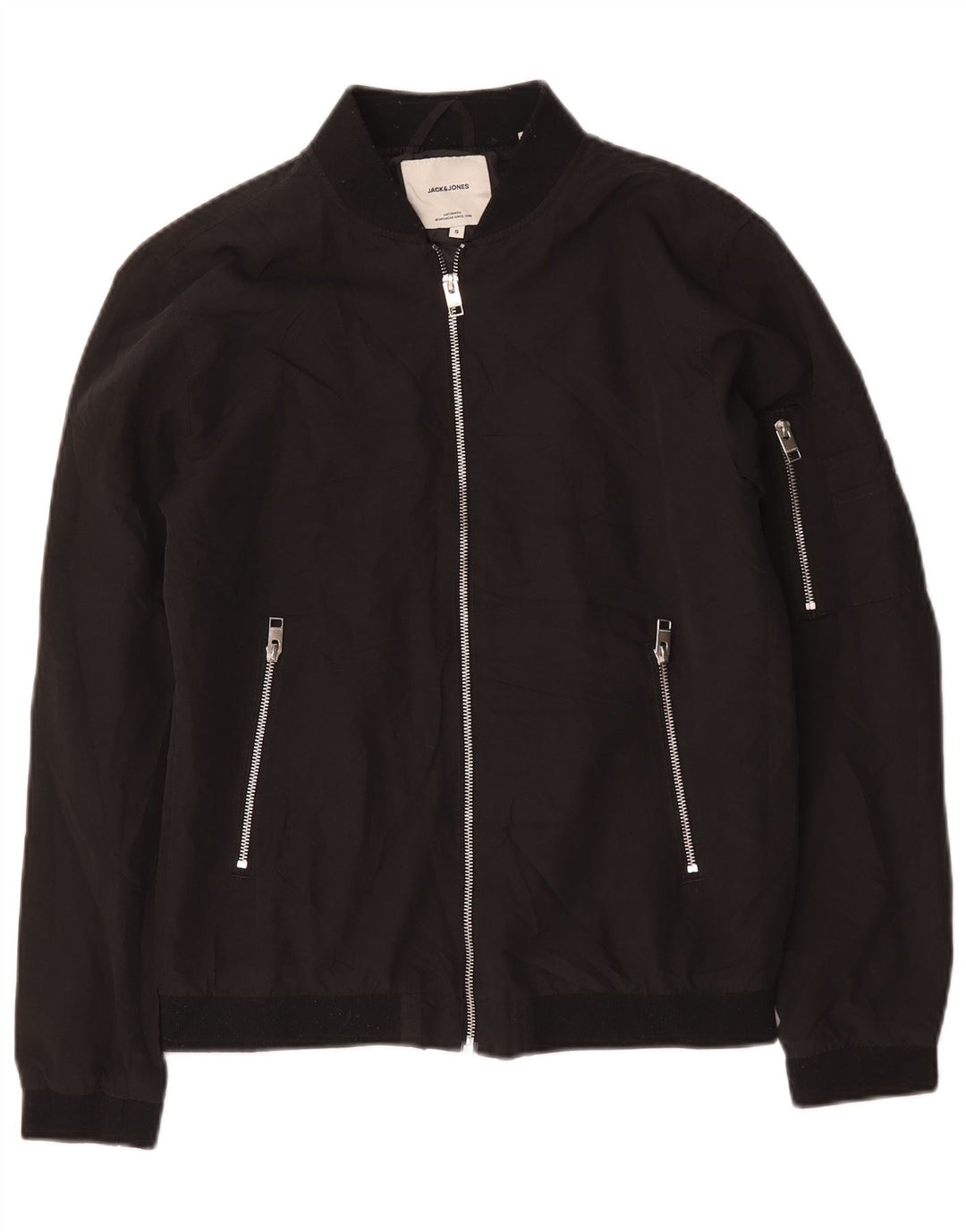 Jack & Jones Bomber Jacket pentru bărbați UK 36 Poliester negru mic