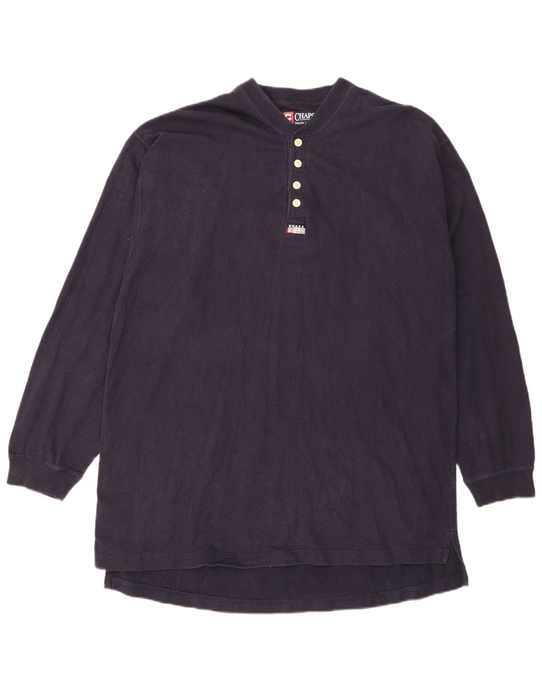 Top pentru bărbați Chaps cu mânecă lungă 2XL din bumbac bleumarin