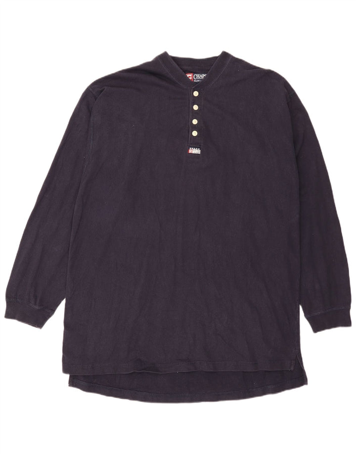 Top pentru bărbați Chaps cu mânecă lungă 2XL din bumbac bleumarin