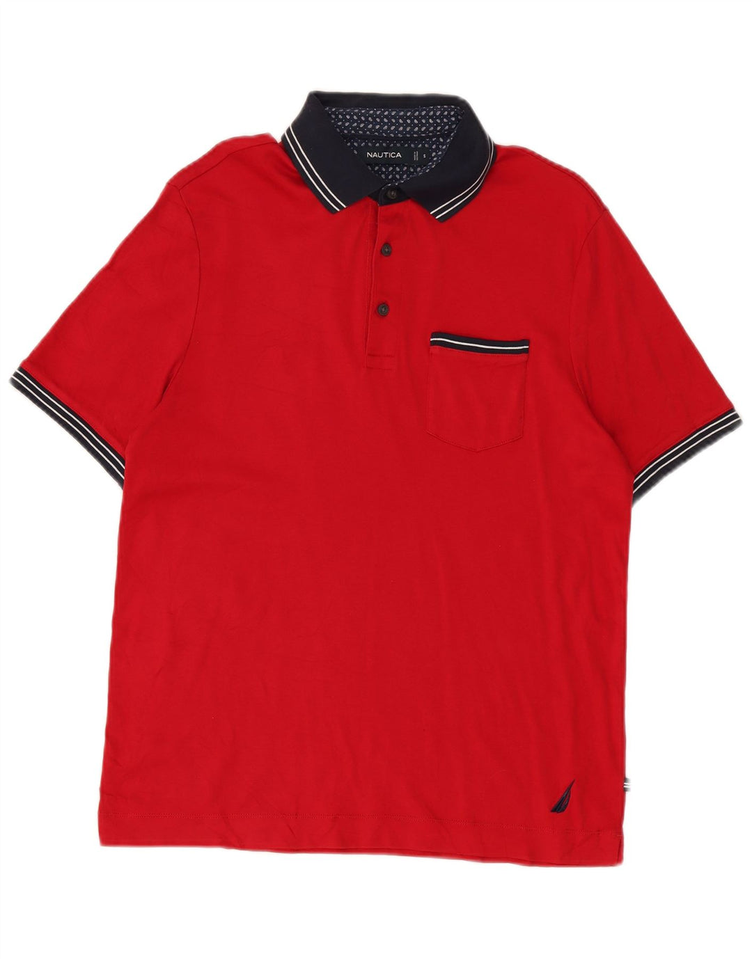 Tricou polo pentru bărbați Nautica, roșu mic, bloc de culoare