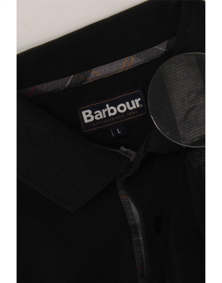 Tricou polo pentru bărbați Barbour, mare, negru, bumbac
