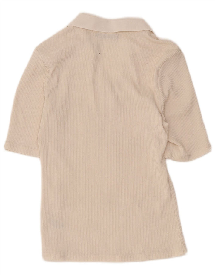Tricou polo pentru femei Marks & Spencer UK 12 Medium Bej Poliester