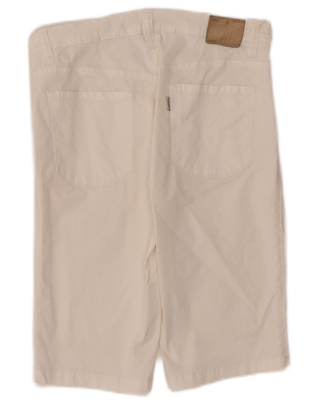 Pantaloni scurți casual pentru femei Jeckerson W30 bumbac alb mediu