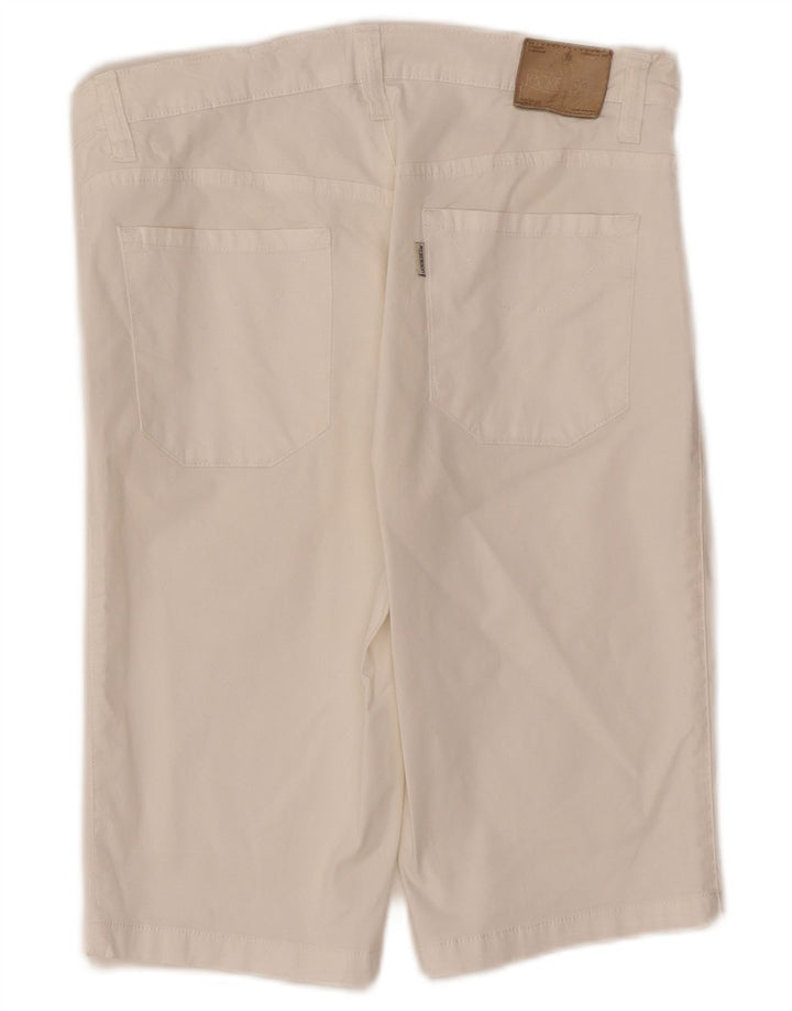 Pantaloni scurți casual pentru femei Jeckerson W30 bumbac alb mediu