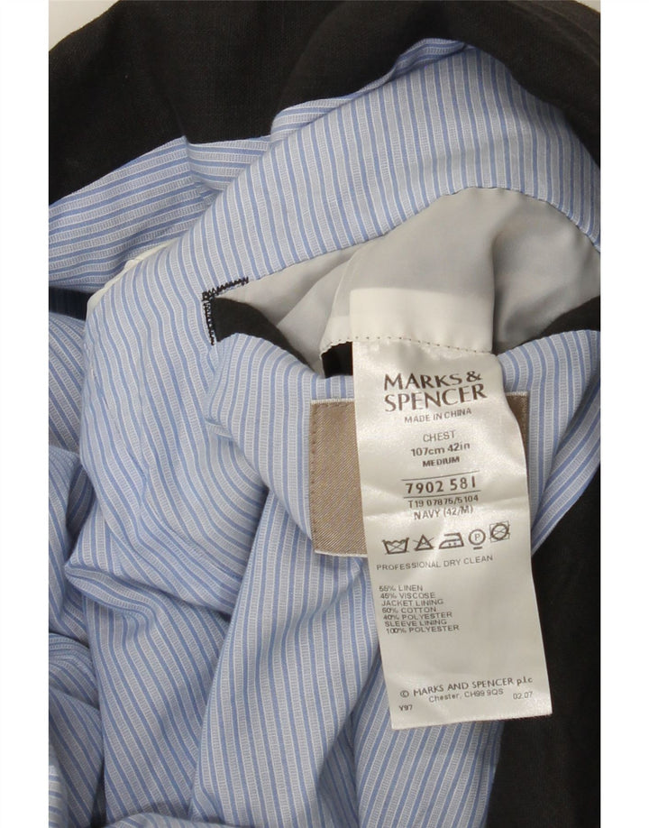 Jachetă pentru bărbați Marks & Spencer, cu 2 nasturi, UK 42, mare, albastru marin