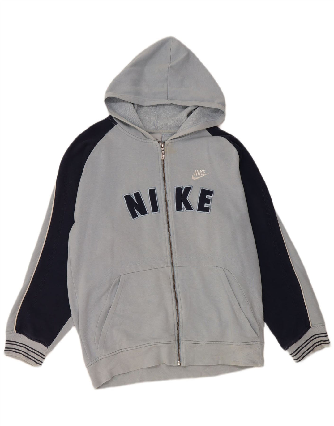Pulover Nike pentru băieți Graphic Zip Hoodie 13-14 ani XL Albastru Bumbac color bloc