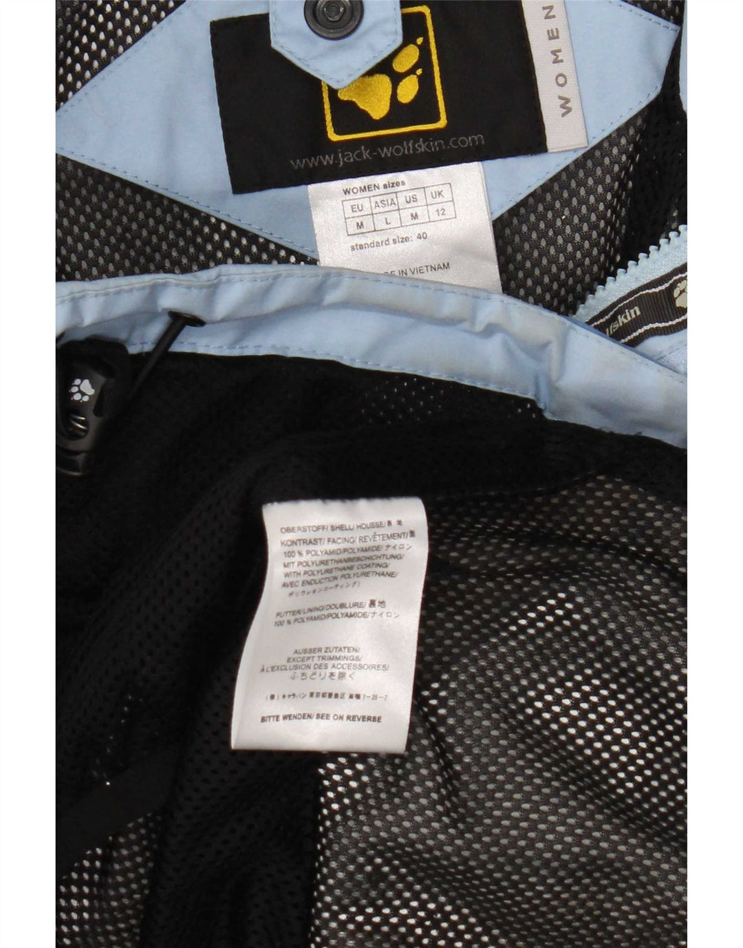 Jack Wolfskin Jachetă de ploaie cu glugă pentru femei UK 12 Medium Blue Poliamidă