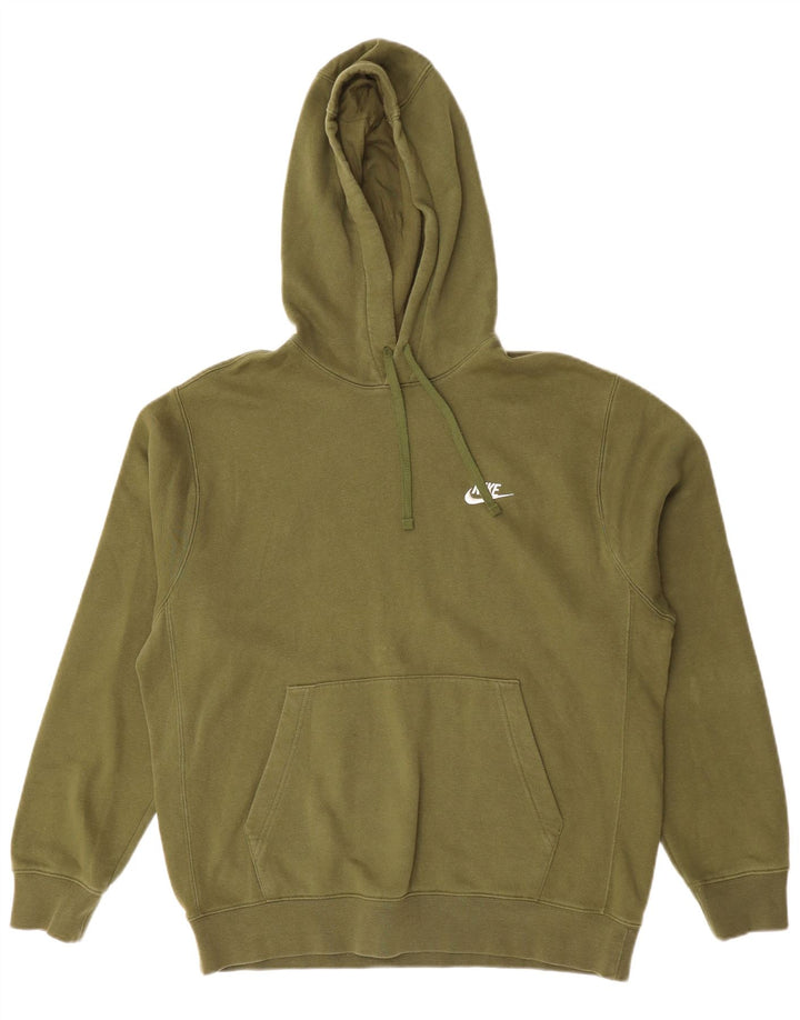 NIKE Mens Hoodie Jumper Medium Green Cotton